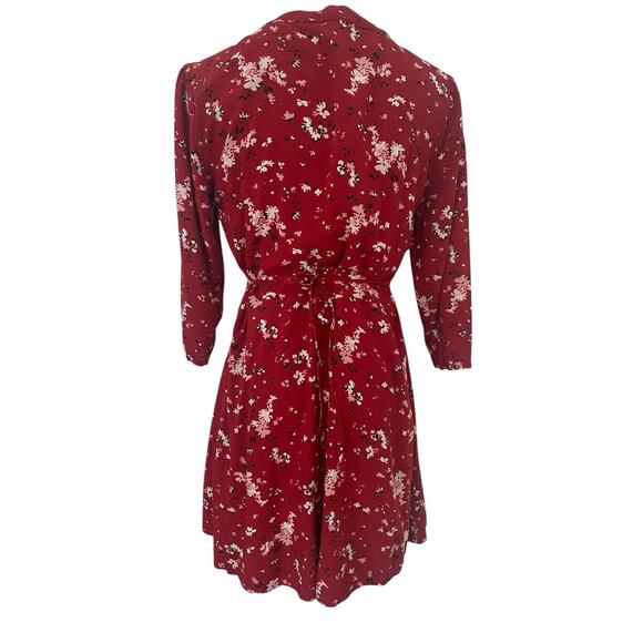 abercrombie fitch Babydoll Dress Sz M Red 90s Inspired Empire Waist Boho Mini - Picture 4 of 5